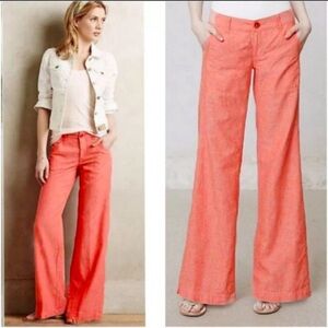 Anthropologie Pilcro and the Letterpress Wide Leg Linen Pants